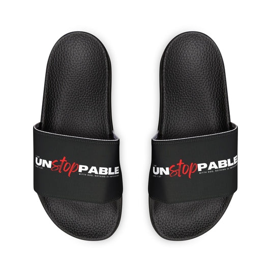 I Am Unstoppable - Unisex PU Slide Sandals